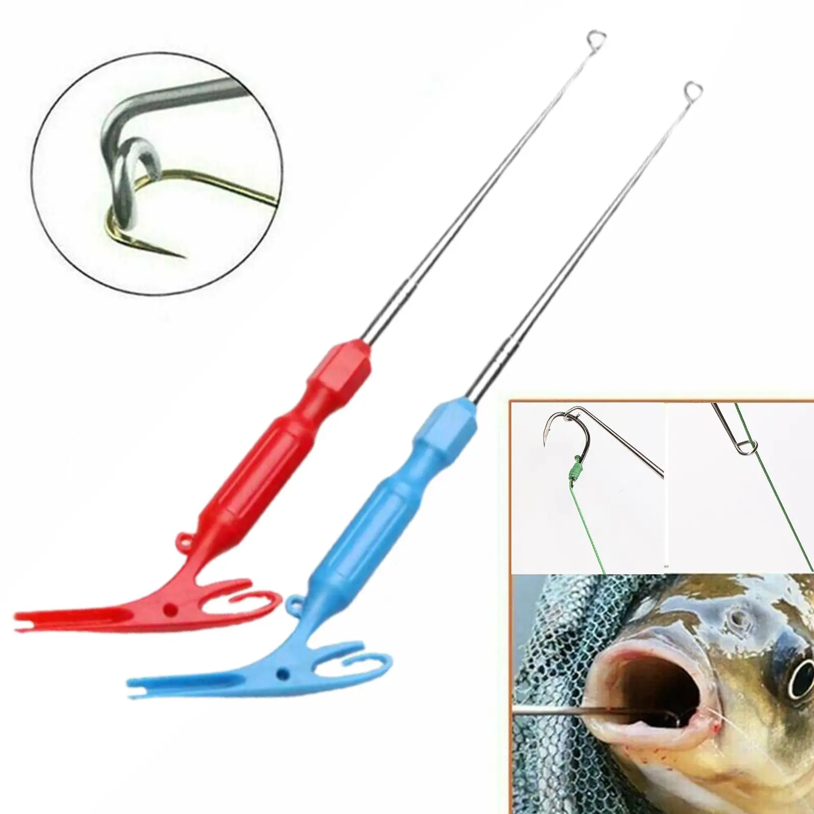 

Fishing Hook Removal 3 In1 Multifunctional Deep Throat Blind Quick Tool Knotter Wire Manual Stabbing Tying Knotting T7J4