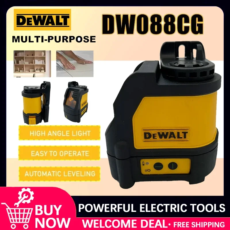 

Лазерный уровень DEWALT DW088CG, 2 линии, высокоточный, с зеленым лучом, автоматическое выравнивание, перезаряжаемый, портативный