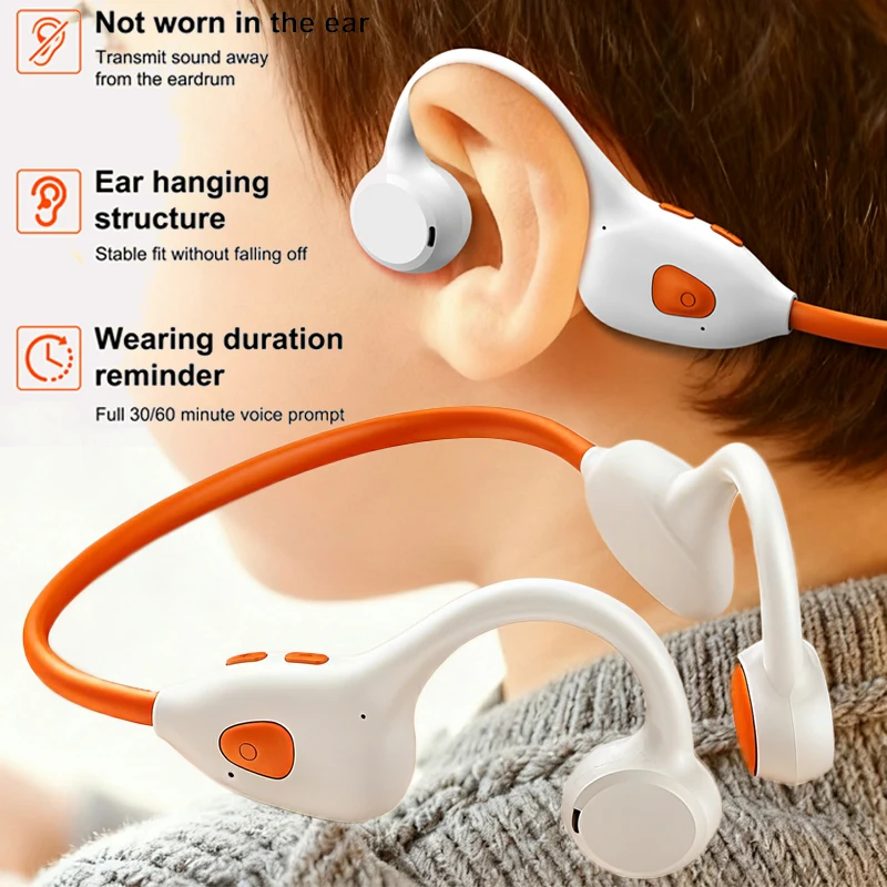 Écouteurs stéréo à Conduction d'air pour enfants, oreillettes ouvertes, Bluetooth6.0, sans fil, apprentissage, réduction du bruit, casque de musique, crochet d'oreille