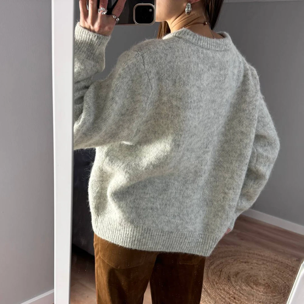 Tuularose Elegant Women's Cardigan Fashion Solid Single Breasted Loose Casual Jumpers Chic Commuting Warm New Women's Sweaters view 6