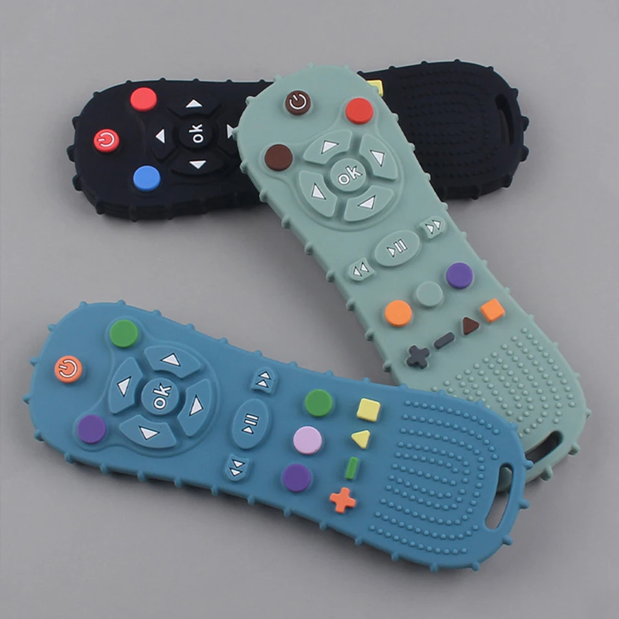 1pcs เด็กรีโมทคอนโทรล Teether ซิลิโคนเด็ก Anti-กินถุงมือ Pacifier สร้อยข้อมือ Teething Stick กัดของเล่น