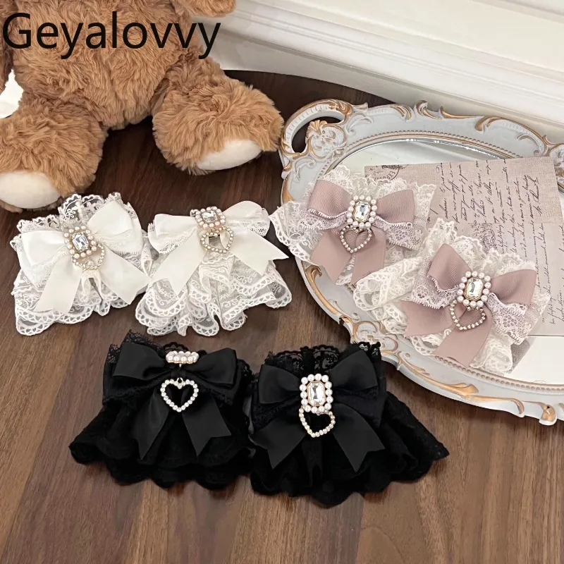 Serie Mine Lolita prodotta in massa giapponese carina manica a mano decorativa dolce ragazza versatile copertura a maniche corte con fiocco in pizzo