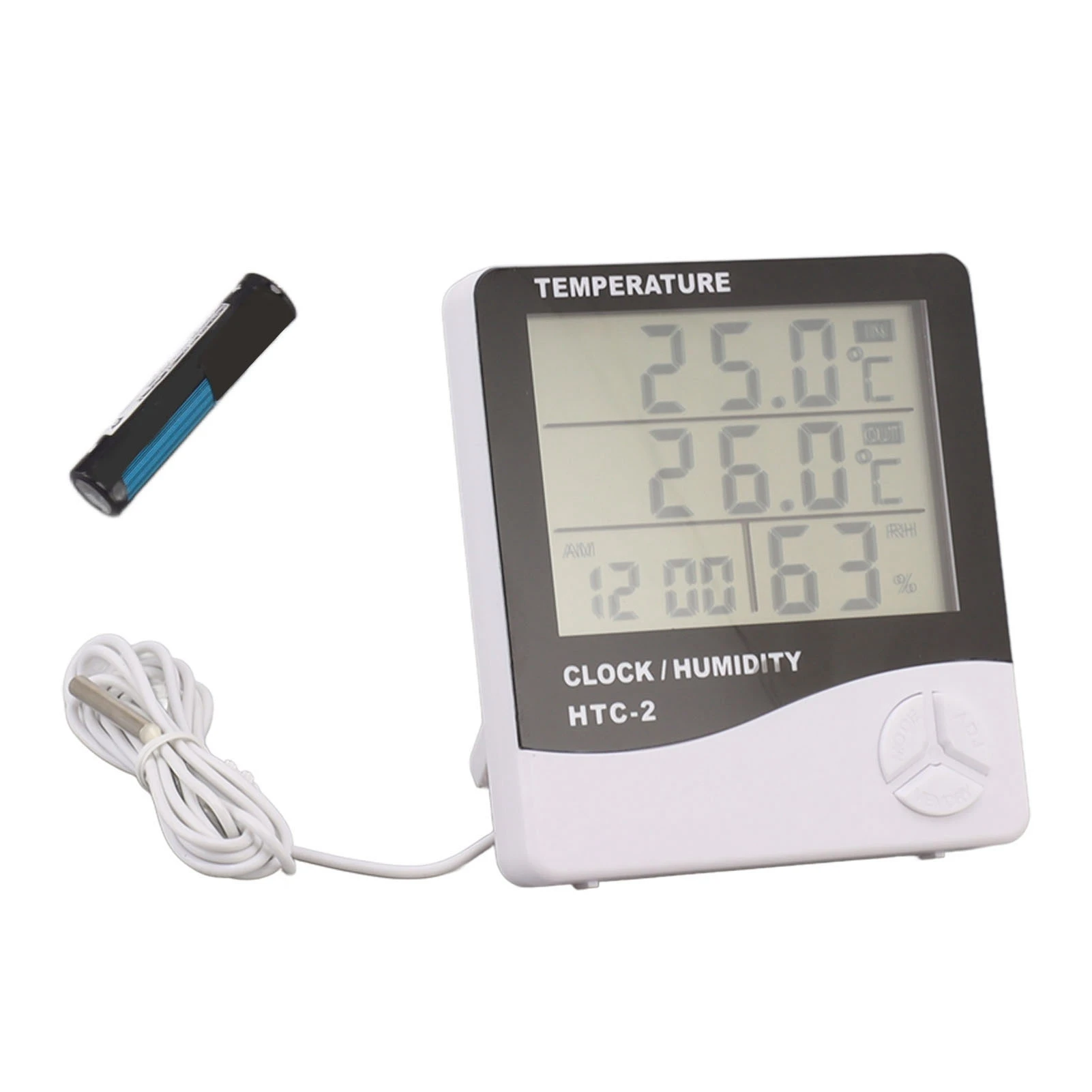Digital Electronic Thermometer High Accuracy Temperature Humidity Meter Alarm Clock Built in Thermistor Sensitive for Bedroom