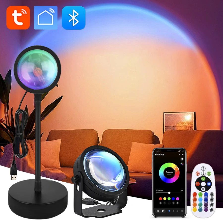 Smart LED Sunset Projector Lam - Photography Lighting Diy ulasan dan harga
