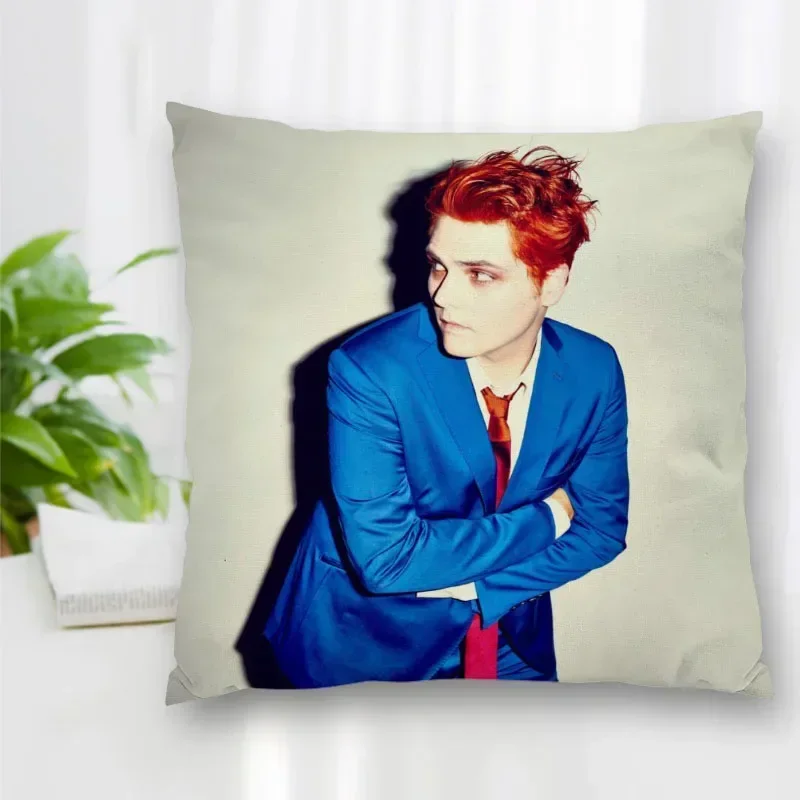 Custom Singer Gerard Way Pillowcase With Zipper Bedroom Home Office Decorative Pillow Sofa Pillowcase Cushions Pillow Cover