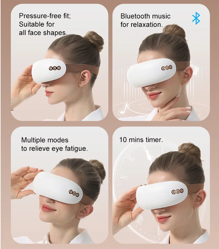 المكتبة الذكية الساخن بيع آلة تدليك العين الذكية ساخنة تهتز ضغط الهواء مدلك العين الساخنة والباردة مع 5 وضع ل