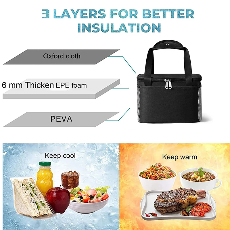 6L Small Insulated Lunch Bag with Leak-Proof Design for Women Men Portable Bag For Lunch Box for Work Picnics Outdoor Activities