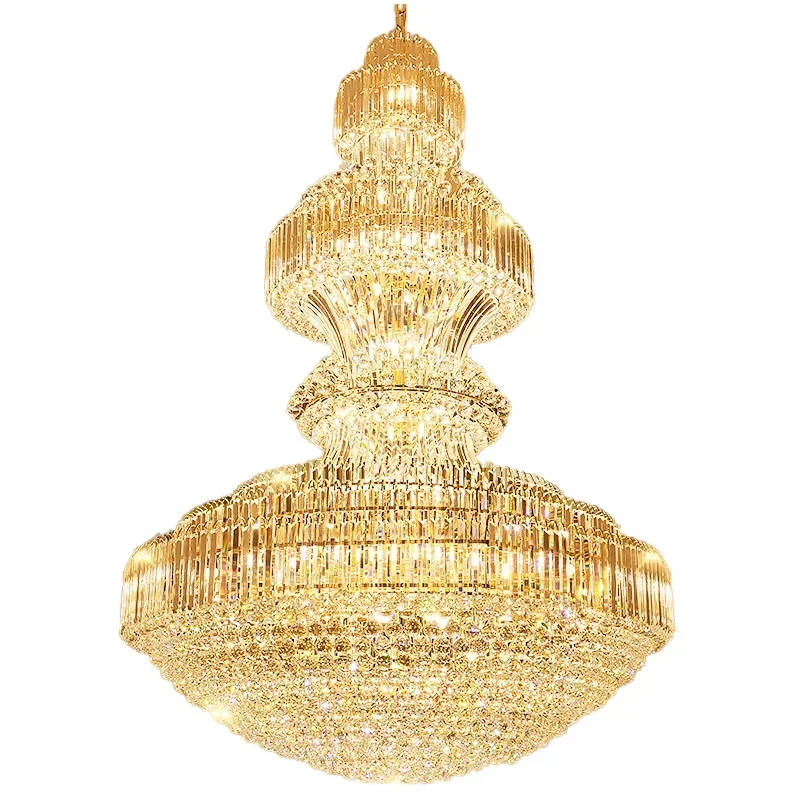 Modern Villa Luxury Vintage Gold Crystal  for Hotel Living Room Project Installation with Energy Saving