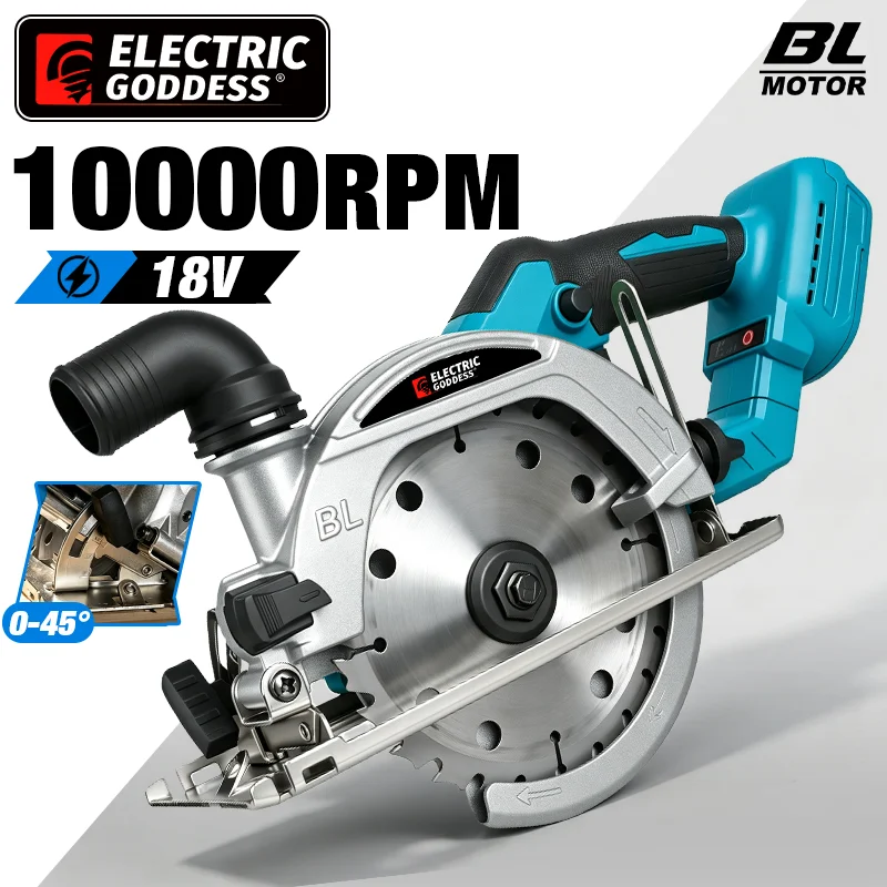 Electric Goddess 6inch Brushless Circular Saw 1000w Handheld Electric Saw Woodworking Saw Power Tools for Makita 18v Battery Pin