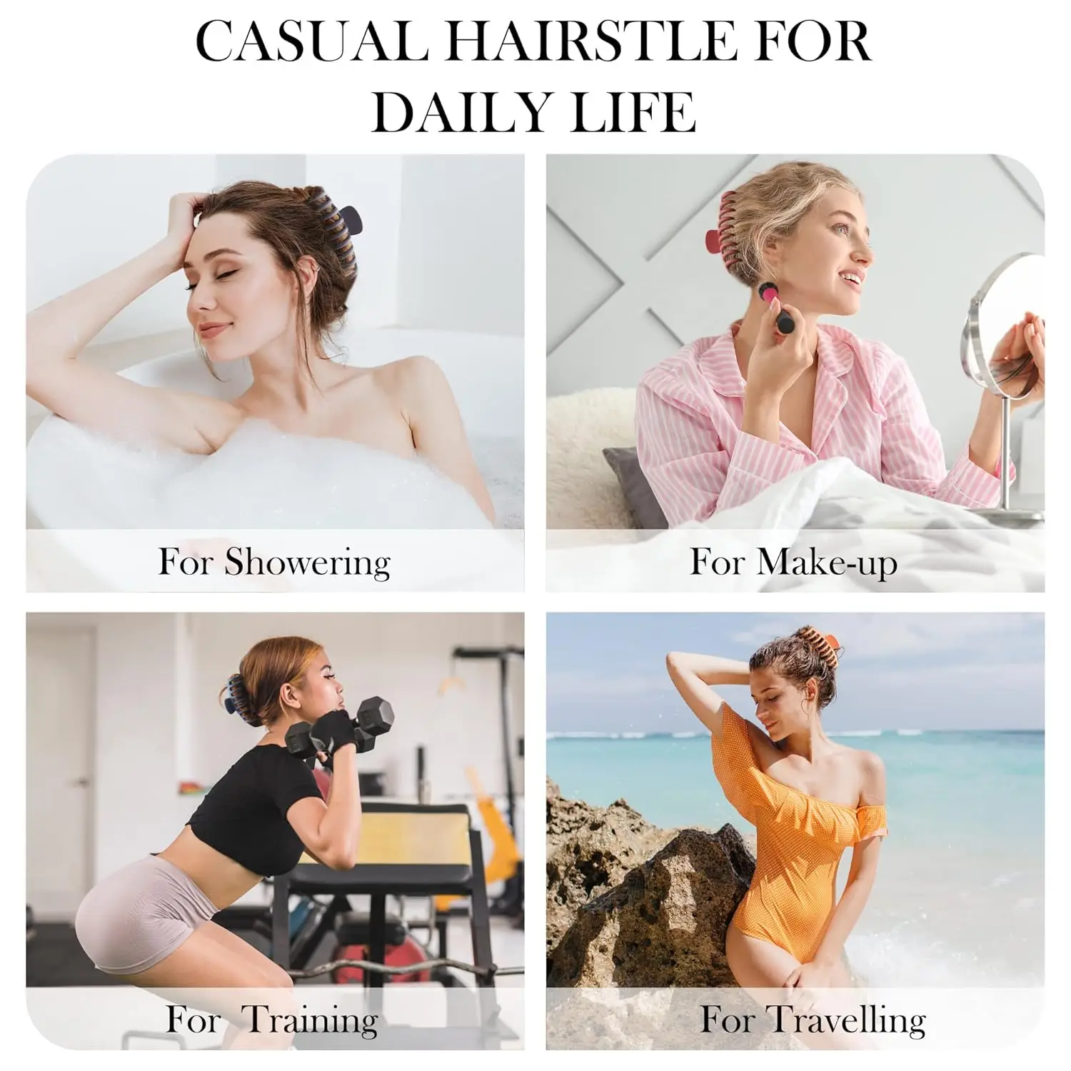 1058/1061PCS Buntes Haar-Accessoire-Set, mit Dickdarm-Haarringen, kleinen Gummibändern oder Haarspangen.