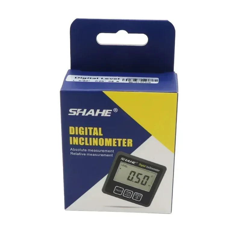 SHAHE Digital Angle Finder Protractor Ruler Meter Aluminum Alloy Electronic Level 360 Degree Bevel Box Measuring Tools