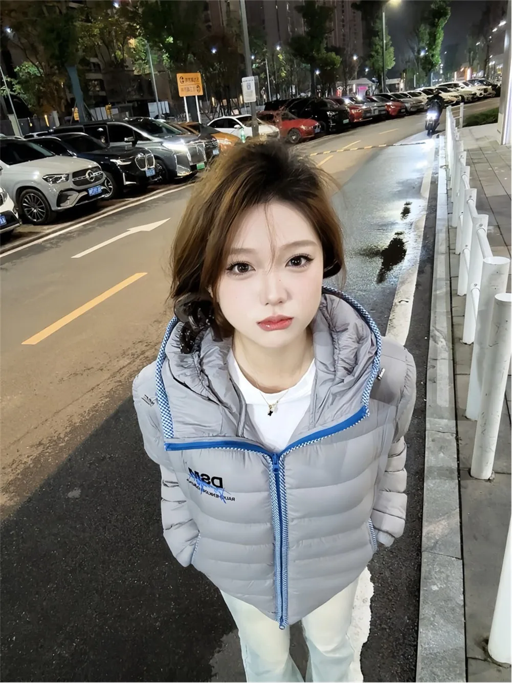 Trendy Brand High-End Hooded Cotton Jacket American Retro Loose Warm Versatile Casual Style Female Teenager Autumn Wear
