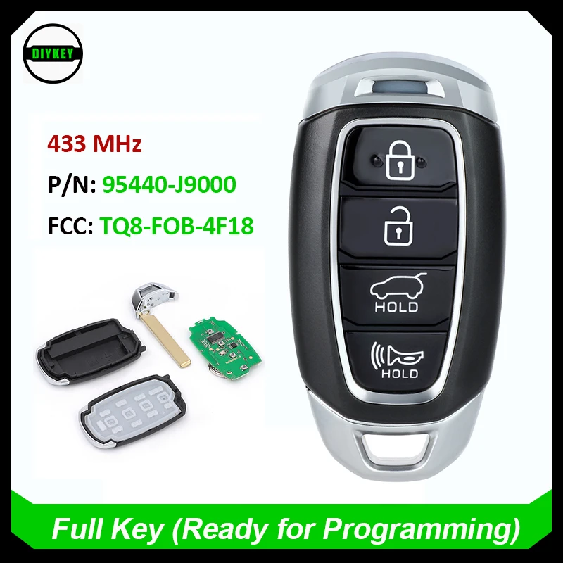 

DIYKEY P/N: 95440-J9000 Smart Remtoe Key Fob 4 Button for Hyundai Kona 2018 2019 2020 2021 FCCID: TQ8-FOB-4F18