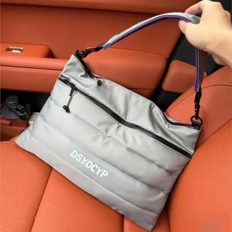 Ins Fashion حقيبة كمبيوتر محمول فضية اللون MacBook Air Pro 13 14 بوصة حقيبة كمبيوتر محمول سعة كبيرة حقيبة يد مقاومة للصدمات حقيبة كتف