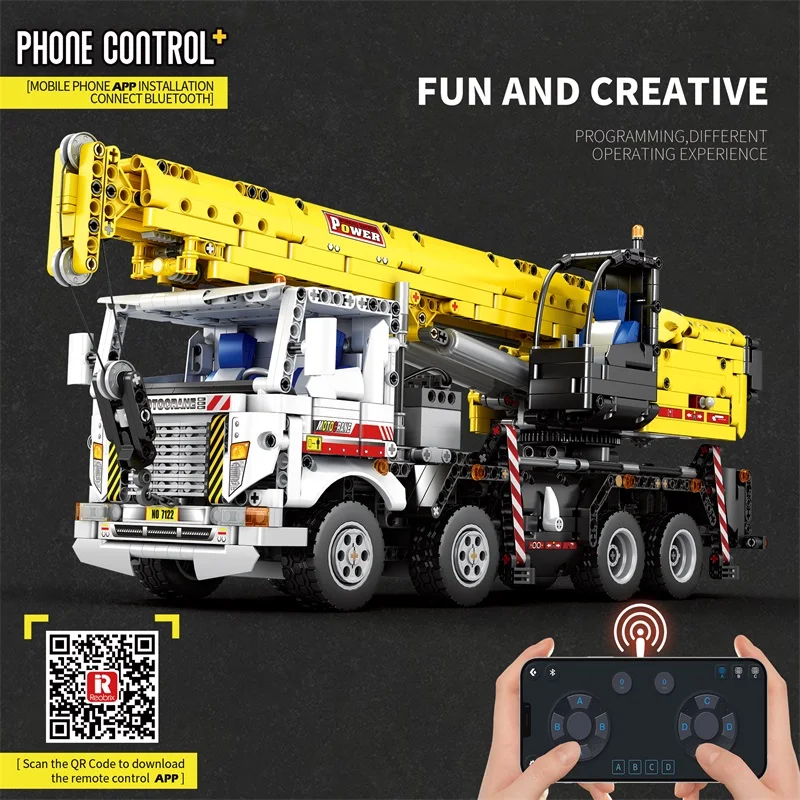 

Детские игрушки, подарки на день рождения, 2023 детали, многофункциональный конструктор-кран, строительная техника, радиоуправляемая машина, кирпичики для сборки