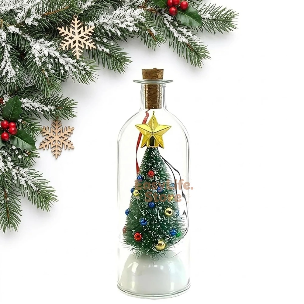 Recordable Christmas Tree Message in a Bottle Ornament with Playback | Voice Message Keepsake, Christmas Decoration