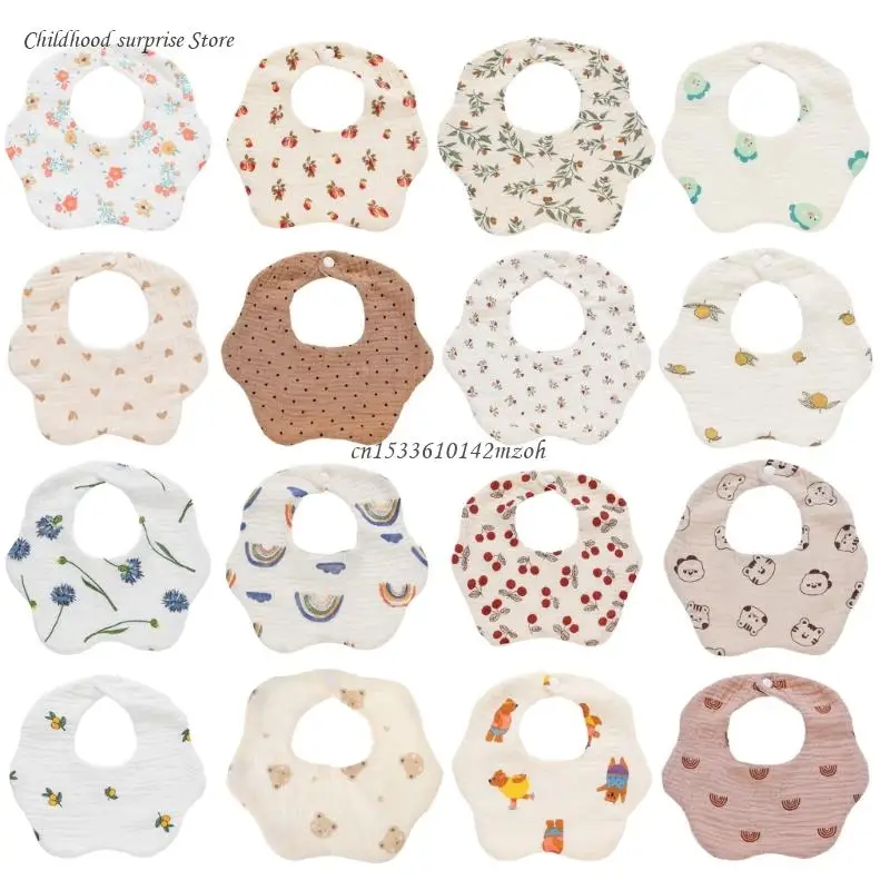 

Floral Burp Cloth Gauze Feeding Bib for Baby Boys Girls 0-18Month Wipe Bib Cloth Dropship