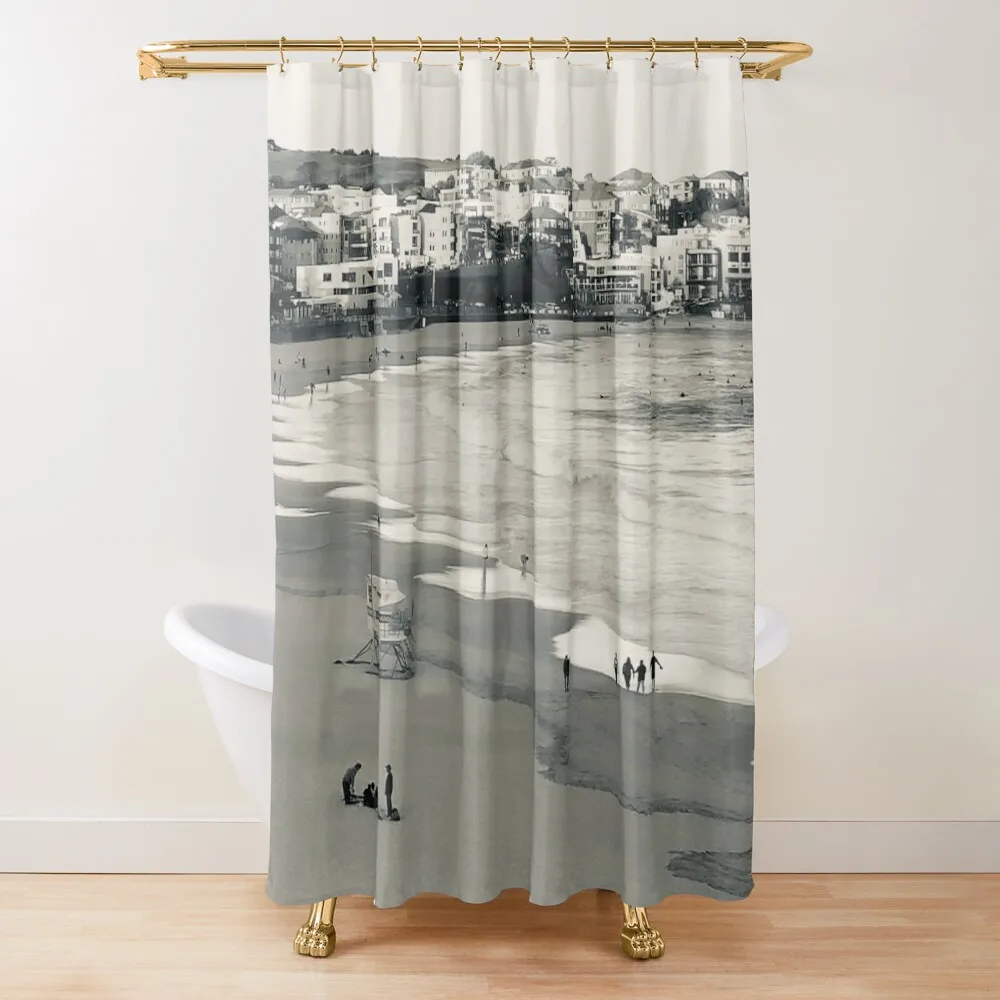 

Bondi Sand And Pooling Shower Curtain Shower For Bathroom Bathroom Accessorys Curtain