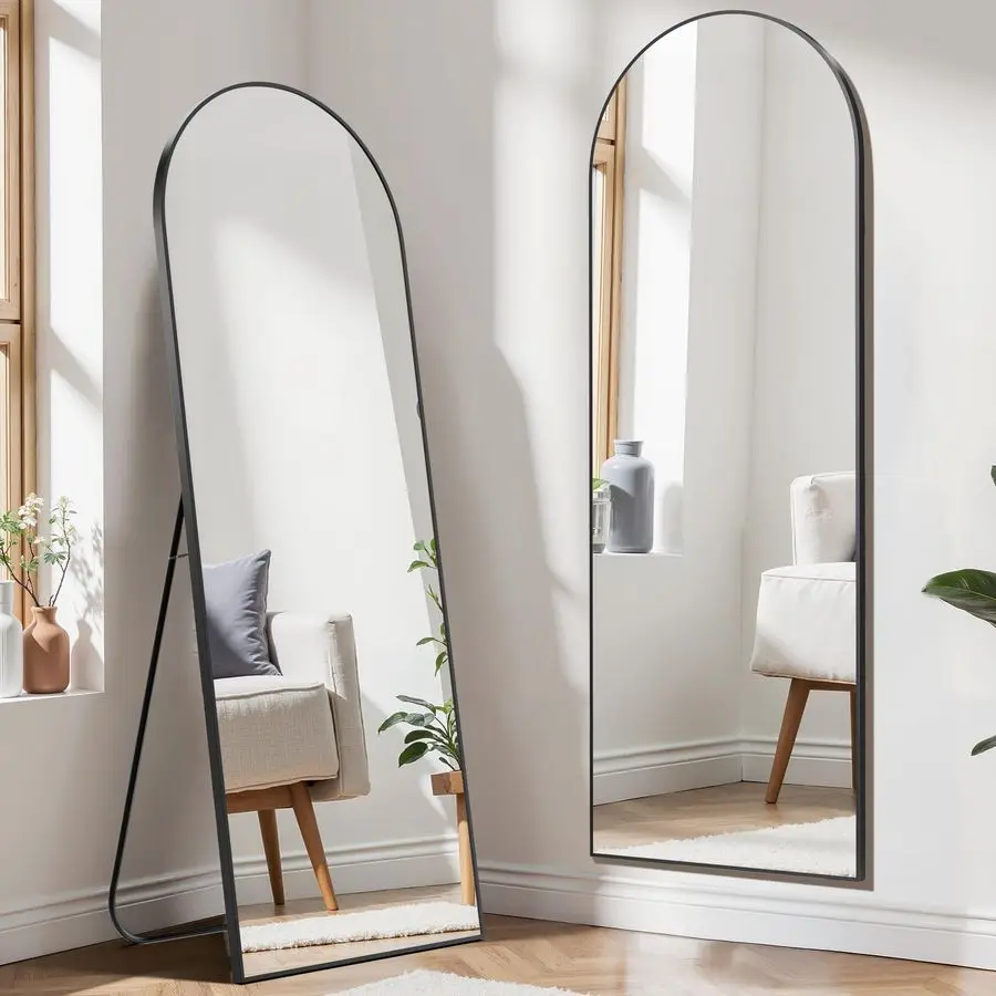 Full Length Mirror, 6421 Floor Mirror with Stand, Hanging Mirrors Full Length for Home Decor, Large Mirrors for Bedroom Bathkroo
