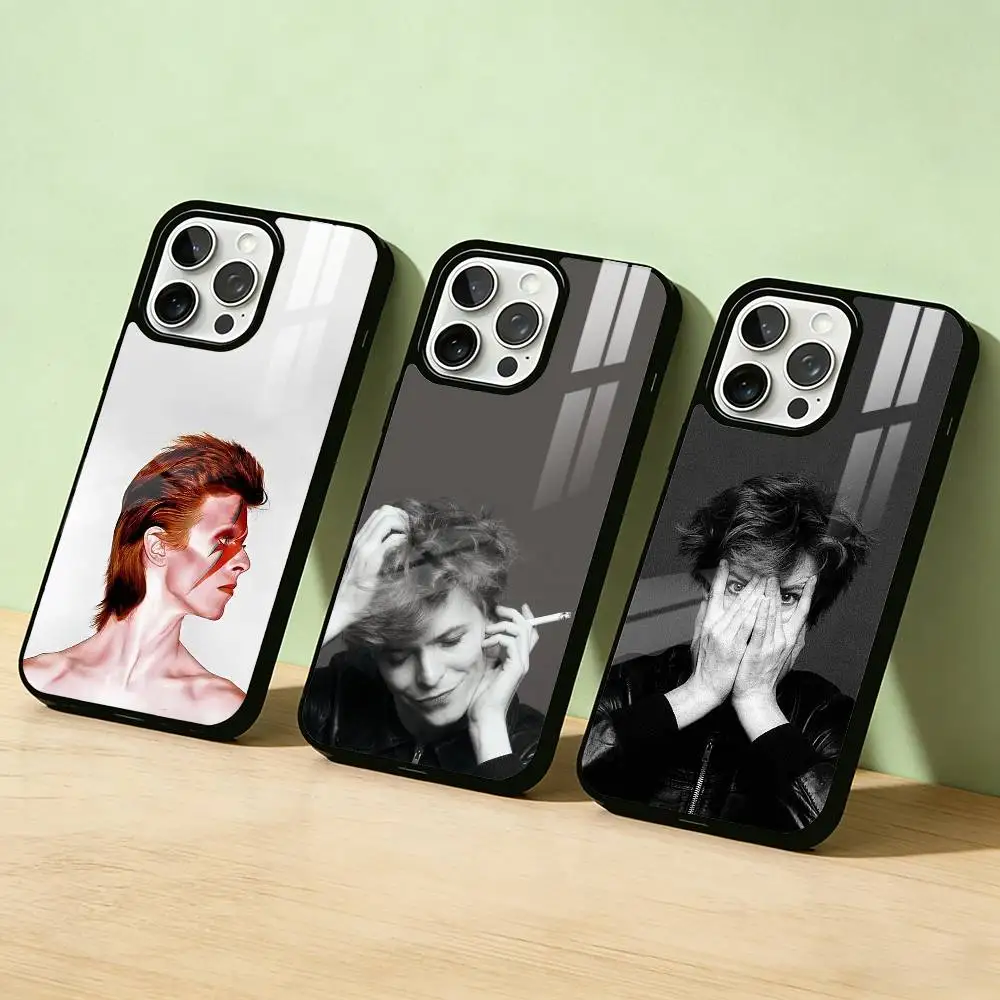 

AAA Singer D-David B-Bowie Phone Case For iPhone 17 16 15 14 13 12 11 Pro Max Plus Silver Matte Black Cover