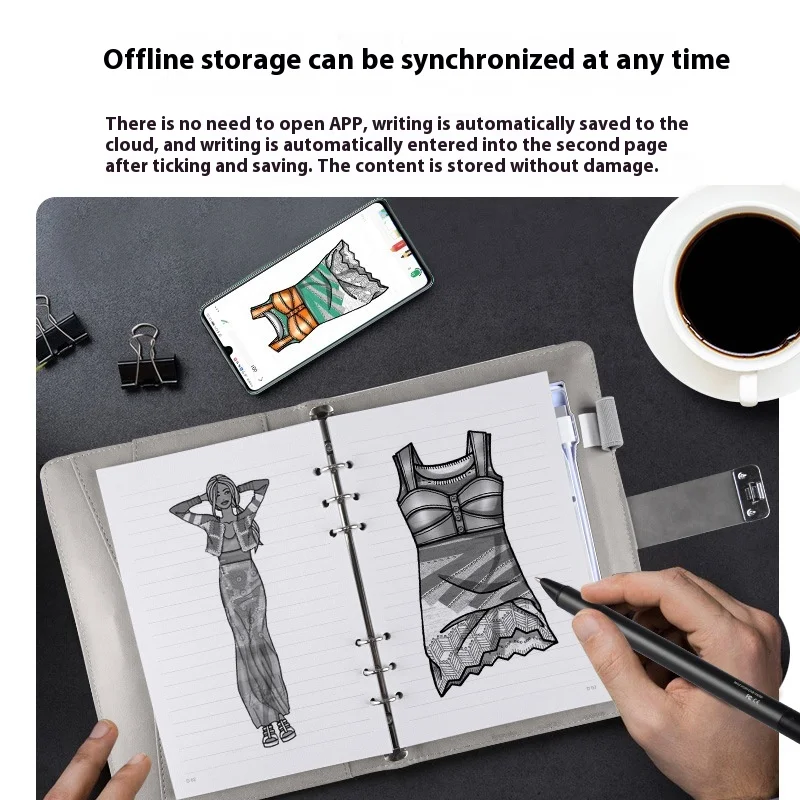 Intelligent charging notebook multifunctional paper screen synchronous drawing loose leaf notebook high-end business gift