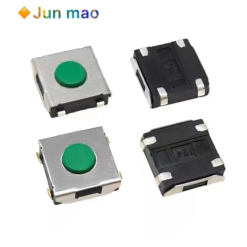 10pcs Touch Switch 6 * 6 * 2.5mm Green Patch U-Shaped Internal 4-Pin Button Switch Micro Movement 6.2 * 6.2 Light Weight