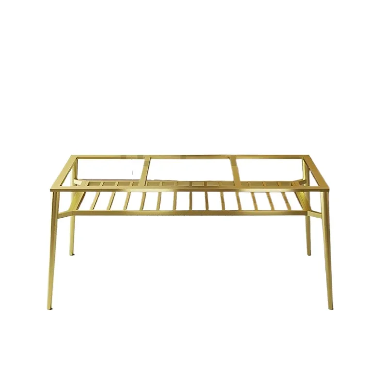 

Light luxury rock slab table legs marble dining table feet metal double layer