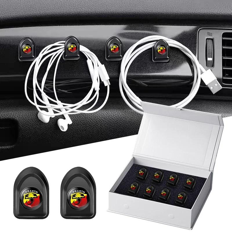 

4pcs USB Cable Headphone Key Storage Hook For Abarth 500 595 124 Competizione Carbono Punto Evo Styling Car Interior Accessories