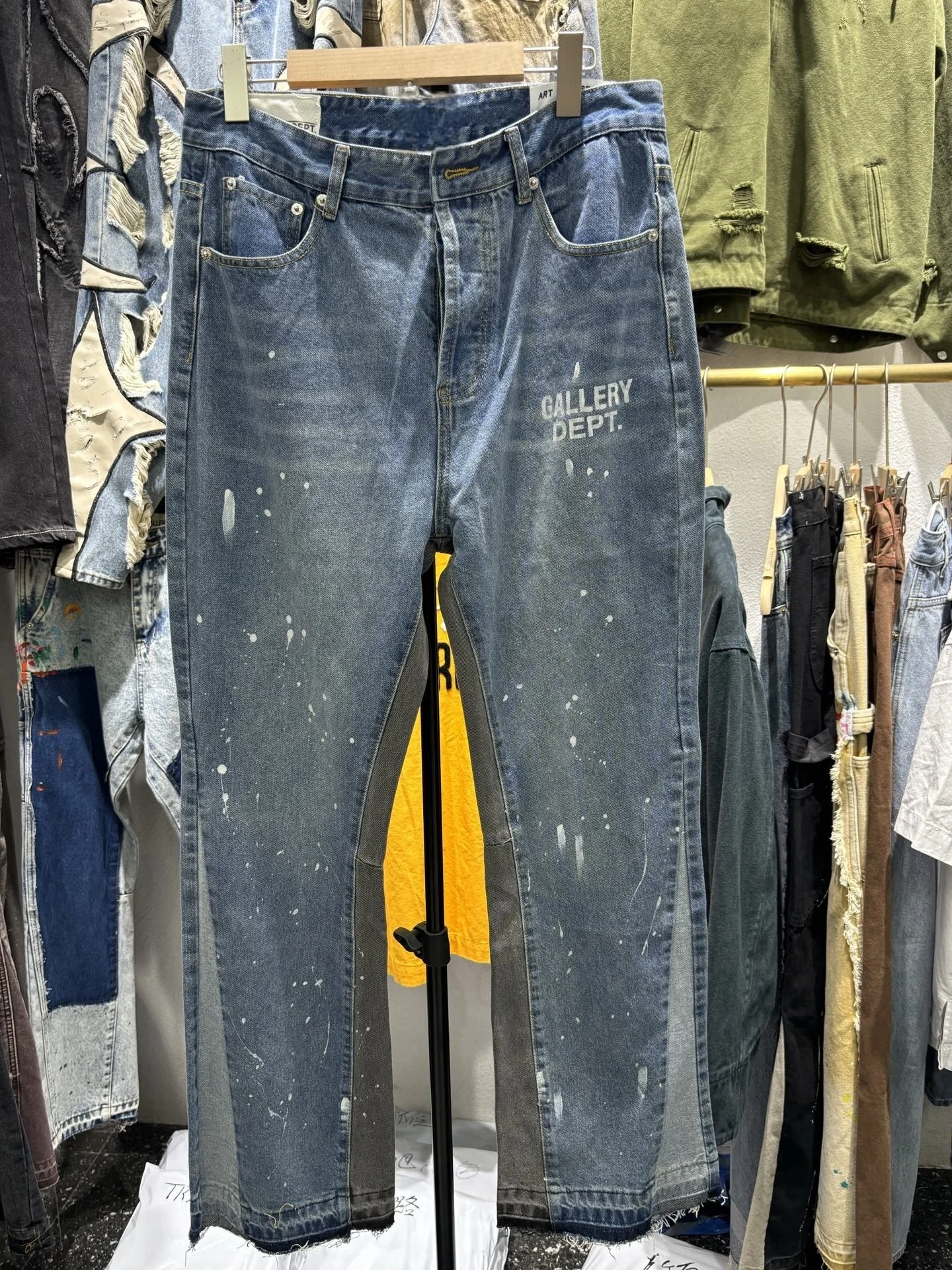 

Retro American Waed Distred Straight Leg Jeans Men's Women's Couples Long Trousers Trendy Casual Denim Pants