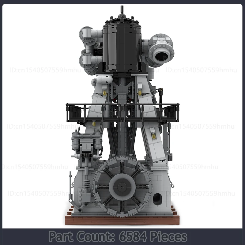 MOC GBC Module Reciprocating Triple-Expansion Steam Engine Building Blocks Motor Machine Technology Bricks Assembly Toys Gifts