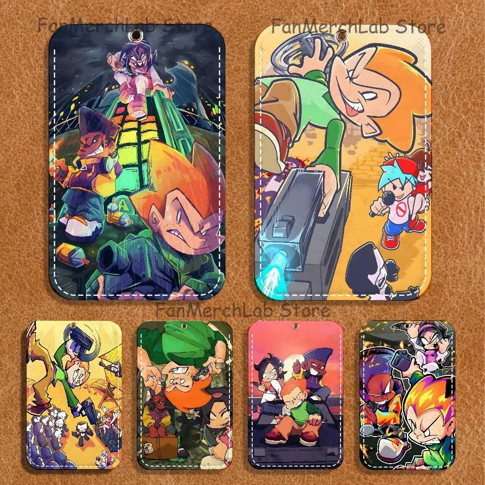 

F-Friday Night F-Funkin Holder Keychain For Bank Business Work Card Holder Student Card Protective Case Bus Card