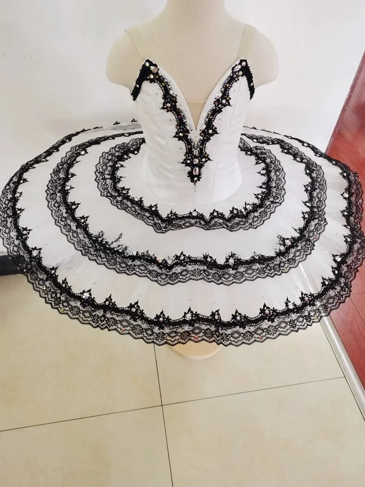 New ballet TUTU black and white swan skirt imported mesh children's adult performance competition dance costumes various colors