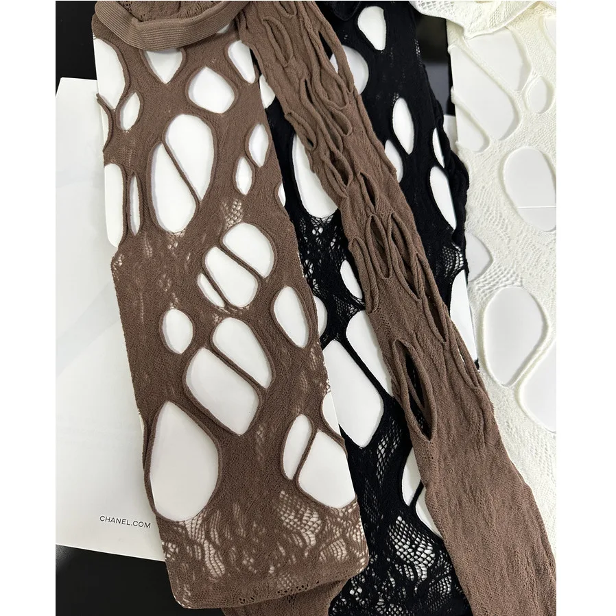 Unregelmäßige hohle Fischernetzstrümpfe Subkultur y2k Retro Mädchen Mesh Strumpfhosen Gothic Strumpfhosen Strumpfwaren Cosplay Kostüm Zubehör