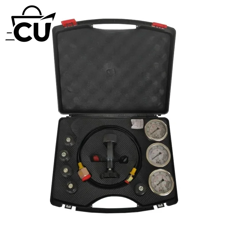 7 in 1 Hydraulic Accumulator Cylinder Nitrogen Gas Charging Kit with Pressure Test Function for Industrial Equipment Maintenance