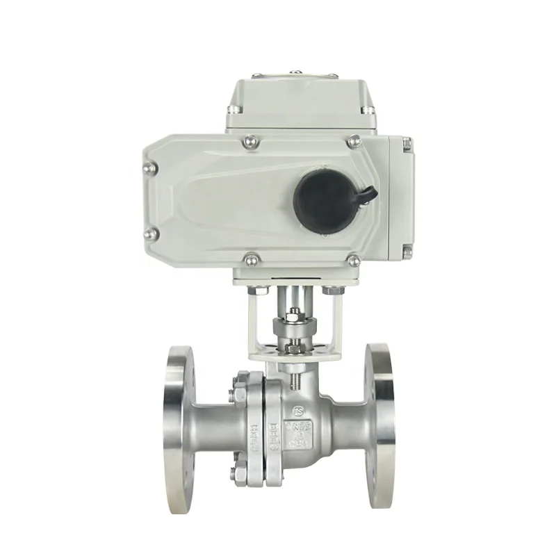 DN100 6 Inch 8 Inch Motorized Flange Ball Valve 110v 220v Electric Actuator On/Off Type CF8M Flange Water Treatment OEM