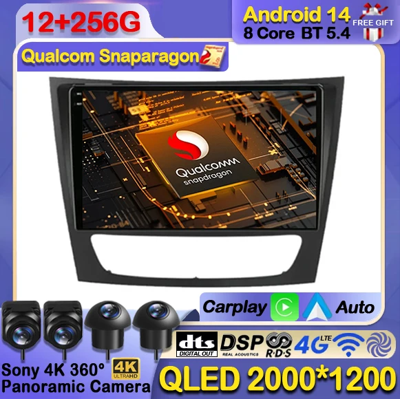 

Android 14 Car Radio For Mercedes Benz E-class E Class W211 E200 CLS 2002 - 2010 Multimedia Stereo Video Player Navi GPS 4G WIFI