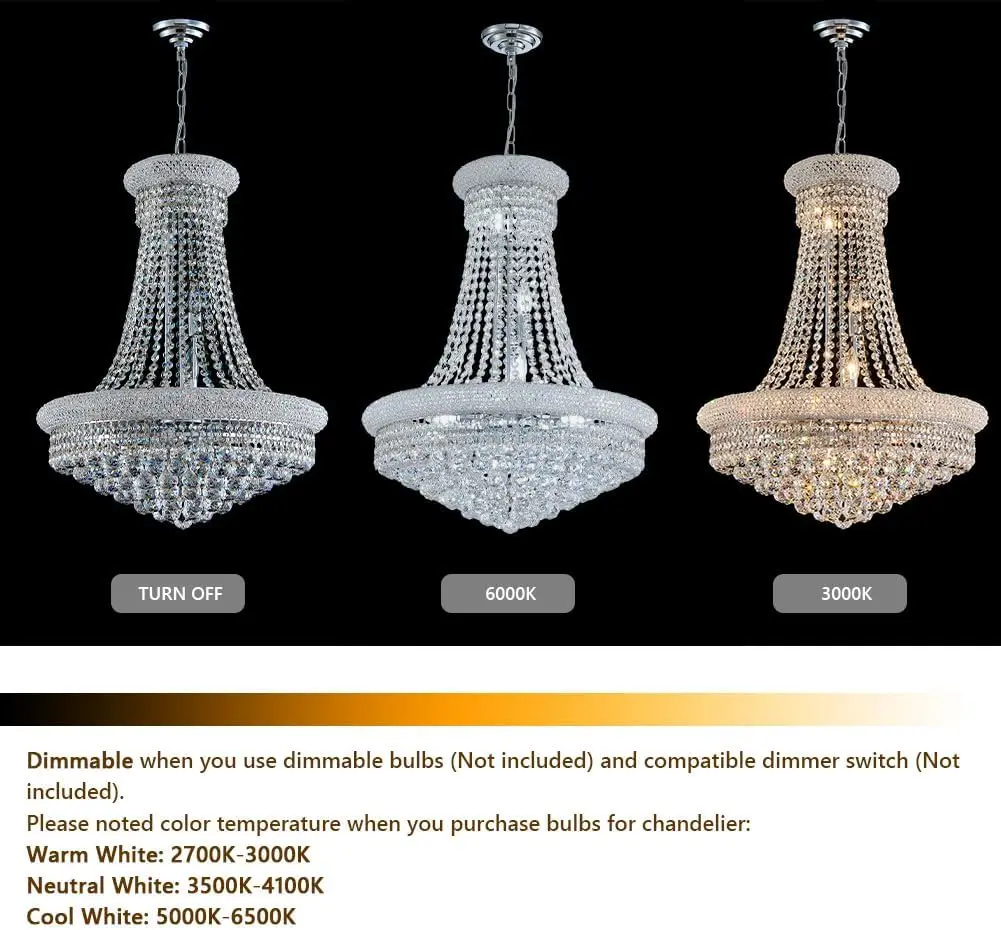 Chrome K9 Crystal Hanging Chandelier Modern Empire Ceiling Crystal Chandeliers For Loft Staircase Living Dining Room Hallway