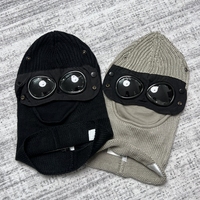 For Cp Tactical Knitted Balaclava with Goggles Streetwear Warm Winter Full Face Mask Hat for Men Women Outdoor Casual Ski Riding