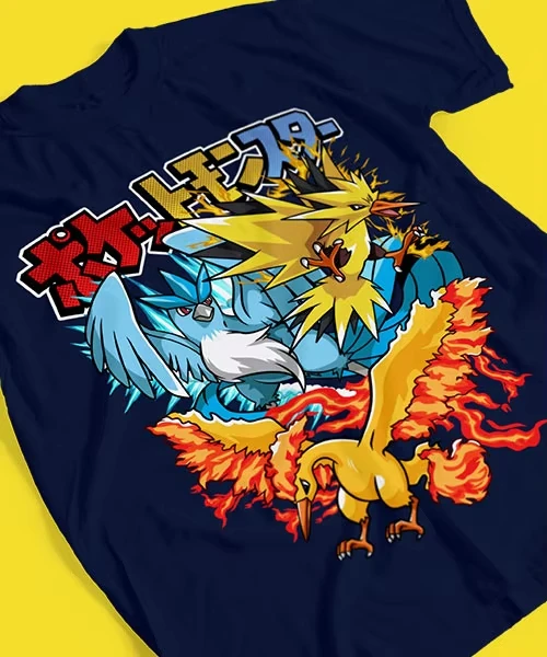 Pokémon Anime Articuno Zapdos Moltres Bedrucktes T-Shirt Herren- und Damen-T-Shirt Herren-Oberteile Harajuku Y2K T-Shirt 2026 Sommer Neu – Detail 8