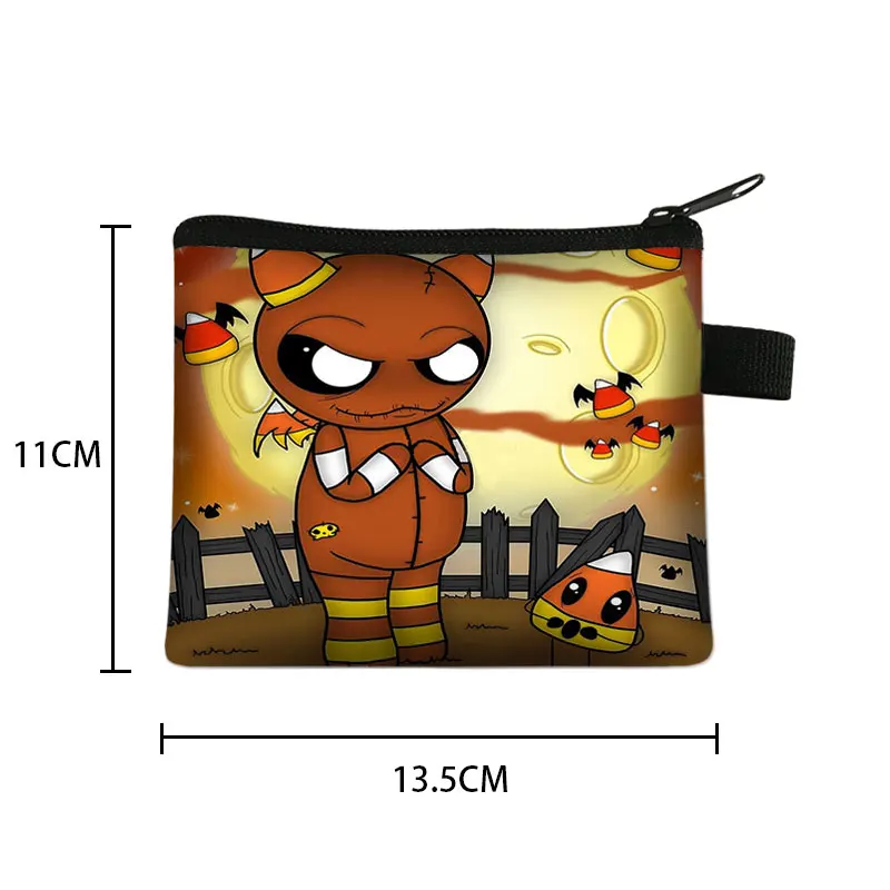 Carino Voodoo Doll Print portamonete portafoglio donna ragazzi ragazze Mini borsa portamonete borsa da donna chiave porta rossetto borse da viaggio