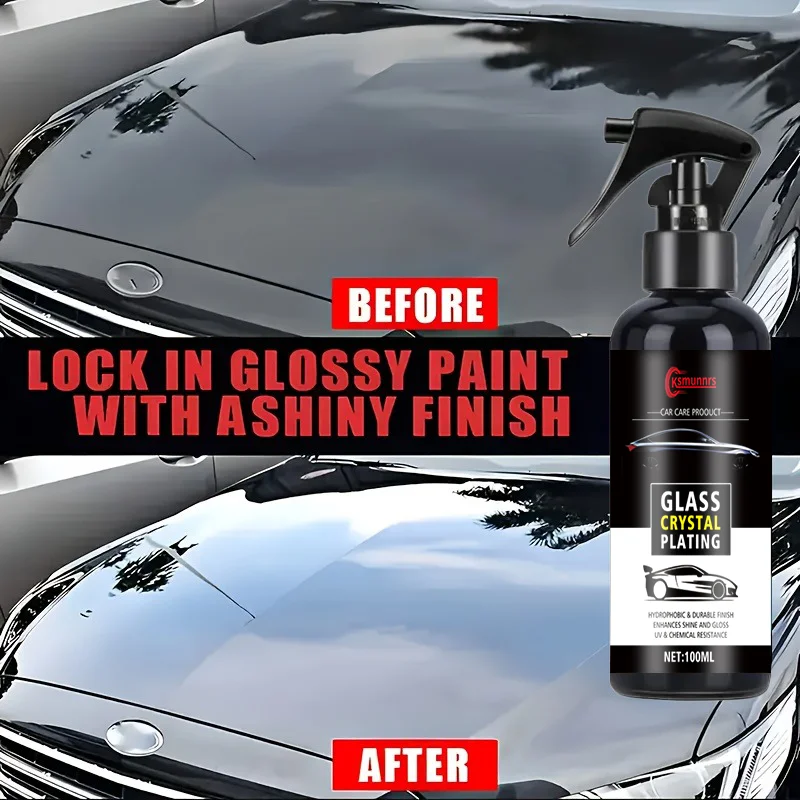 بخاخ طلاء زجاجي نانو - رذاذ طلاء الشمع الكريستالي للعناية بزجاج السيارات، تركيبة مسعرة متقدمة، تلميع ومشرق #5