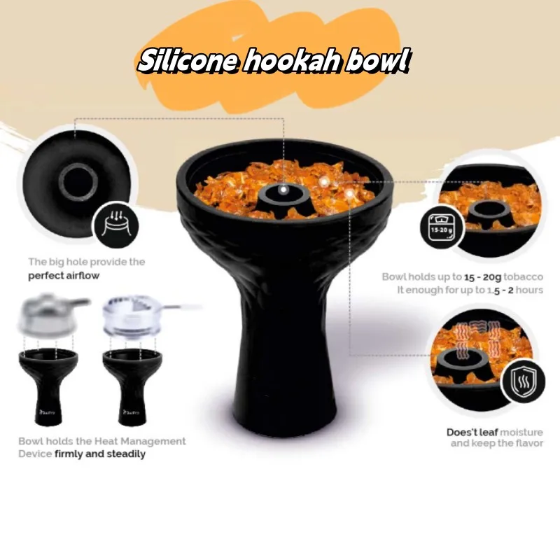 EVIL Shisha Hookah Silicone Bowl One Hole Funnel Shisha Head Holder for Charcoal Tobacco Burner Chicha Smoking Accessories