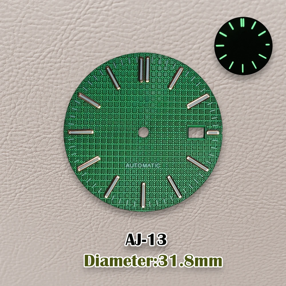 31.8mm S Logo oak AP Dial Suitable for NH35/NH36 Movement Green Luminous High Quality Watch Modification Accessories Repair