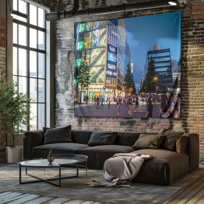 Glittering Chunxi Road Night View Tapestry - Urban Style Art for Home Decor