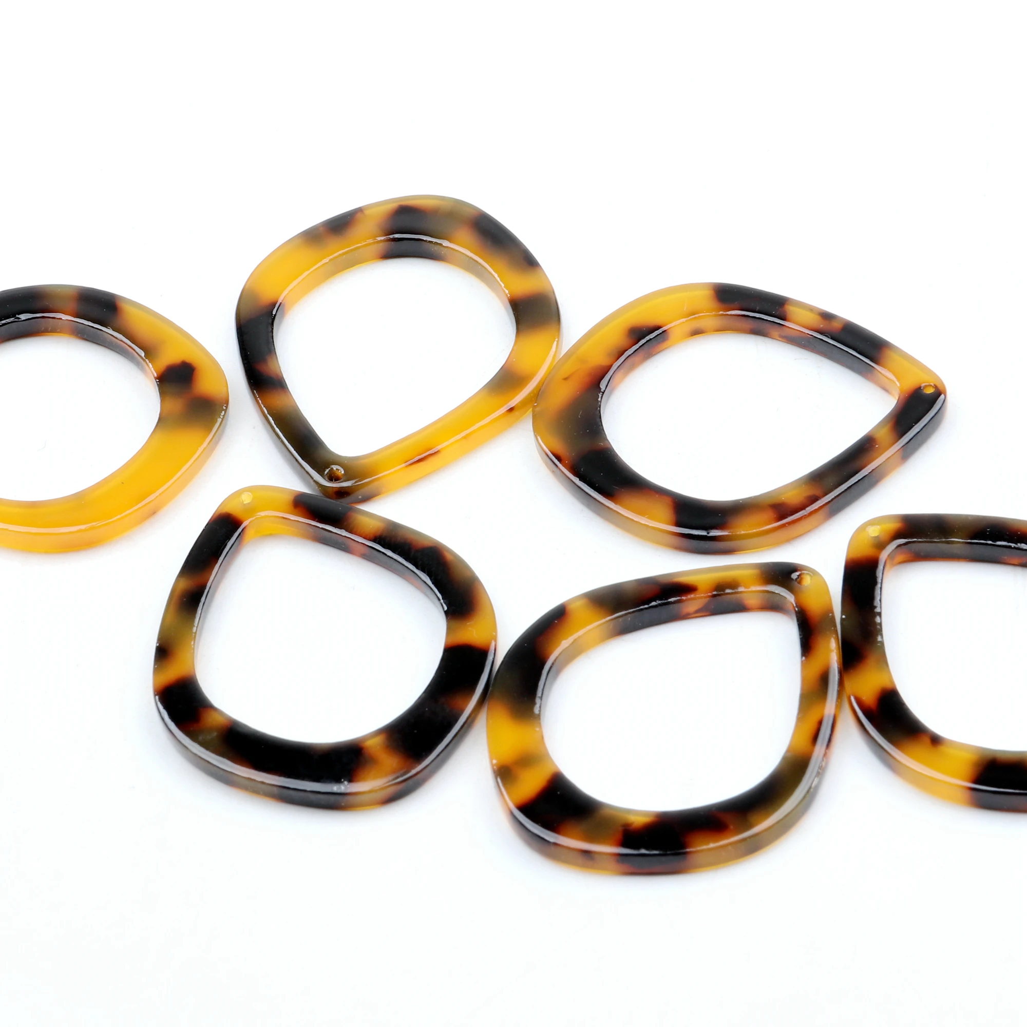 Acetate Acrylic Earrings Charms,Tortoise Shell Bead,BIG Teardrop Shaped Pendant,Earring Finding Blank,Earring Parts,ACE301