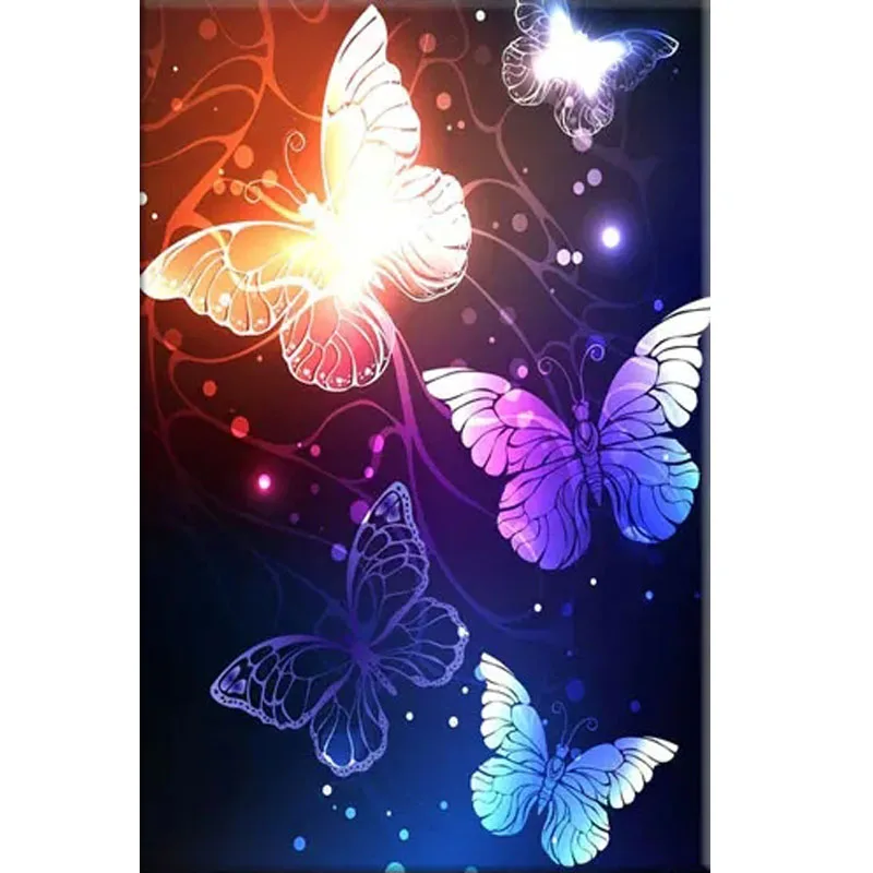 

5D Fluorescent Butterfly Diamond Embroidery DIY Diamond Painting Animal All Water Diamond Mosaic Art Home Decoration