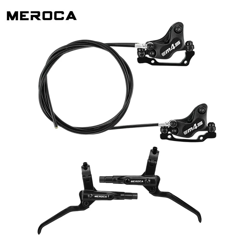 

MEROCA M4S 4 - Piston MTB Hydraulic Brakeset: Split Left Rear & Right Front, 850mm/1600mm for MTB Disc Brakes