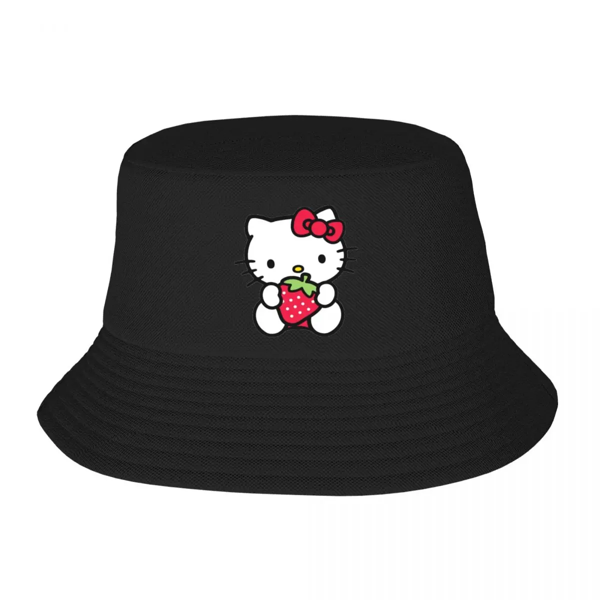 Wear Bucket Hat Little Hello Kitty Bob Cap Men Women Cotton Fisherman Cap Cute Cat Beach Fisherman Hats Summer