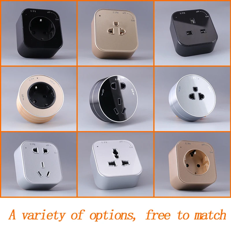 Eu Universal Track Socket Removable Surface-Mounted Guide Rail Socket Usb 13A Socket Type-c Multi-Function Custom Combination