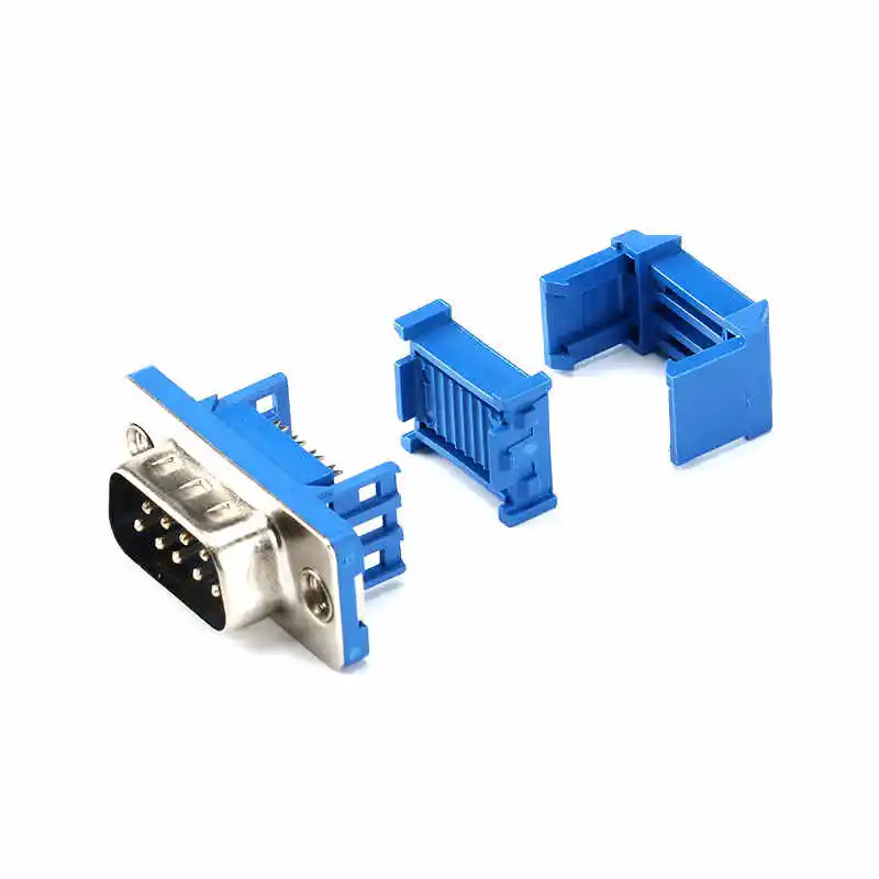 DB9 plug and socket, female and male connectors, crimp type, two-row 9-pin connector, piercing type